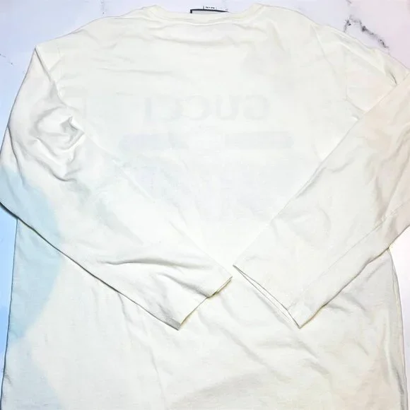 Gucci Spiritismo Oversized Long Sleeve T-shirt in Cream - Picture 3 of 7